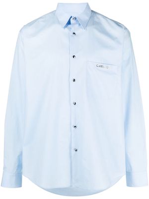 Roberto Cavalli logo-plaque cotton shirt - Blue