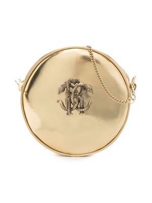 Roberto Cavalli logo-plaque crossbody bag - Gold