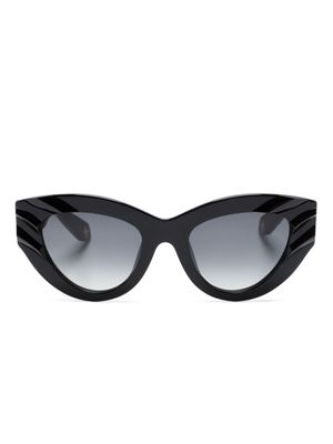 Roberto Cavalli logo-print cat eye-frame sunglasses - Black