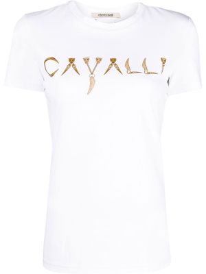 Roberto Cavalli logo-print cotton T-shirt - White