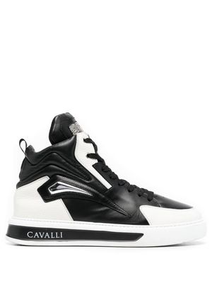 Roberto Cavalli logo-print high top sneakers - Black