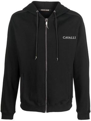 Roberto Cavalli logo-print hoodie - Black