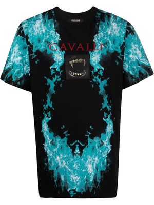 Roberto Cavalli logo-print short-sleeved T-shirt - Black