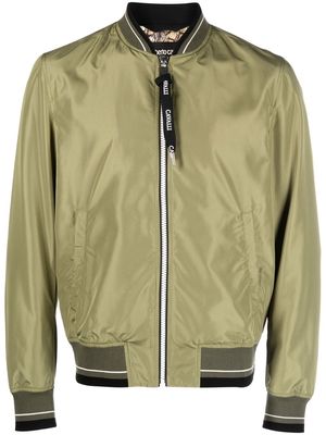 Roberto Cavalli logo zipper bomber jacket - Neutrals