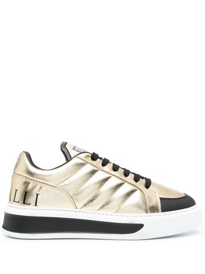 ROBERTO CAVALLI low-top leather sneakers - Gold