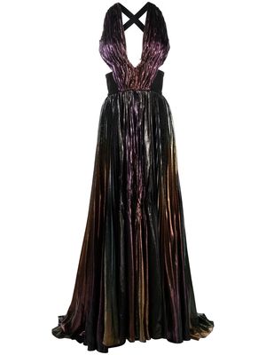 Roberto Cavalli metallic-effect sleeveless maxi dress - Purple