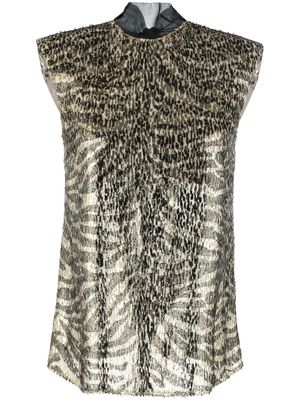 Roberto Cavalli metallic flocked blouse - Neutrals