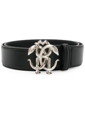 Roberto Cavalli Mirror Snake leather belt - Black