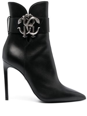 Roberto Cavalli Mirror Snake leather boots - Black