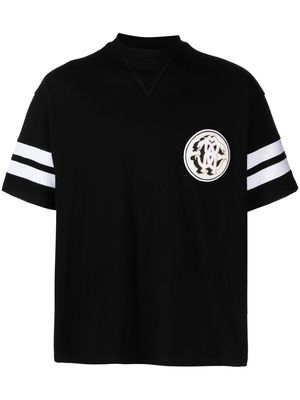 Roberto Cavalli Mirror Snake-patch piqué T-shirt - Black