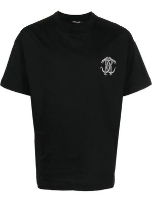 Roberto Cavalli Mirror Snake-print cotton T-shirt - Black