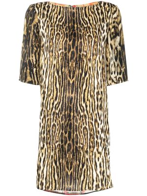 Roberto Cavalli mix-print short-sleeved dress - Neutrals