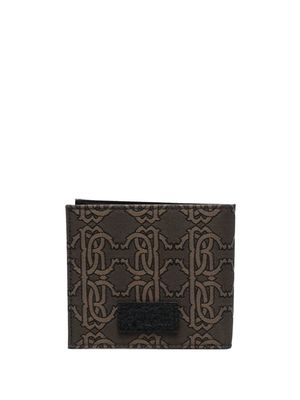 Roberto Cavalli monogram-pattern bifold wallet - Brown