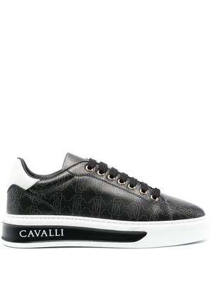 Roberto Cavalli monogram pattern sneakers - Black