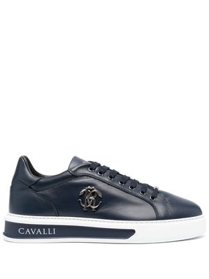 Roberto Cavalli monogram plaque low-top sneakers - Blue