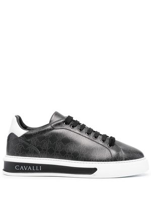 Roberto Cavalli monogram-print low-top sneakers - Black