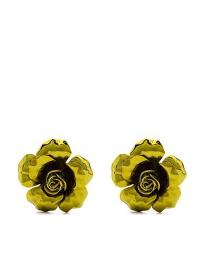 Roberto Cavalli oversize rose earrings - Gold