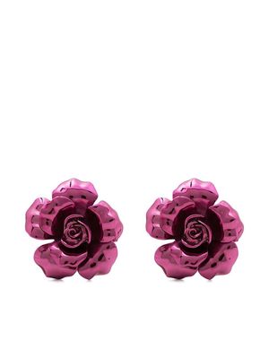 Roberto Cavalli oversize rose earrings - Pink