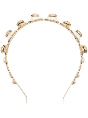 Roberto Cavalli panther-coin headband - Gold