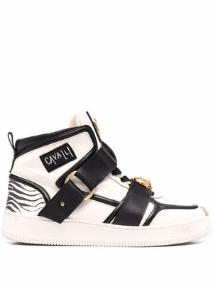 Roberto Cavalli Panther Head-plaque high-top sneakers - White