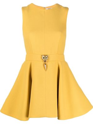 Roberto Cavalli panther plaque mini dress - Yellow