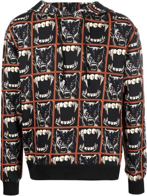 Roberto Cavalli panther-print cotton hoodie - Black