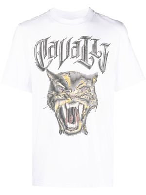Roberto Cavalli panther-print short-sleeved T-shirt - White