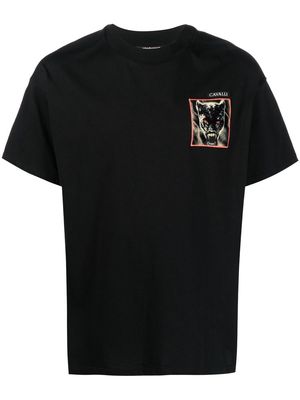Roberto Cavalli patch-detail T-shirt - Black
