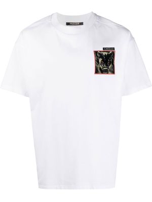 Roberto Cavalli patch-detail T-shirt - White