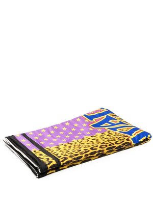 Roberto Cavalli patchwork leopard-print beach towel - Yellow