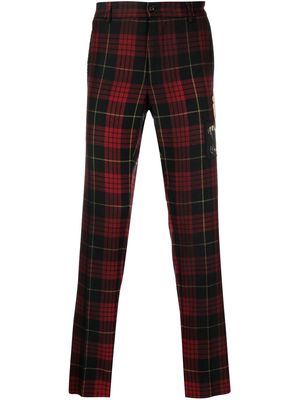 Roberto Cavalli plaid-print wool trousers - Red