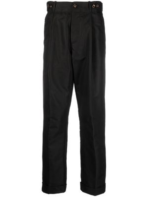 Roberto Cavalli pleat-detail straight-leg trousers - Black