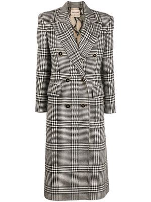 Roberto Cavalli prince of wales-pattern double-breasted coat - Black
