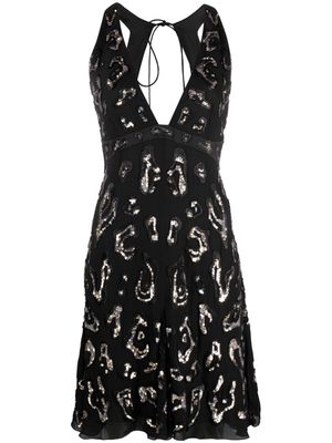 Roberto Cavalli sequin-embellished open-back dress - Black