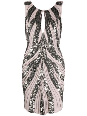 Roberto Cavalli sequin-embellished silk dress - Grey