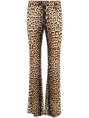 Roberto Cavalli slim-cut leopard-print trousers - Neutrals