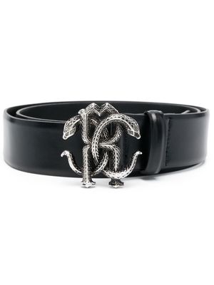 Roberto Cavalli snake logo-buckle belt - Black