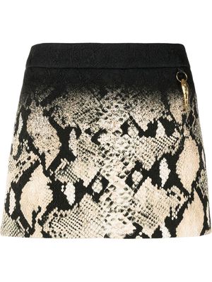 Roberto Cavalli snake-tiger print mini skirt - Black