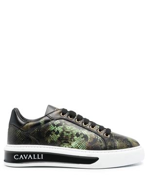 Roberto Cavalli snakeskin effect sneakers - Black