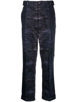 Roberto Cavalli snakeskin-effect tailored trousers - Blue