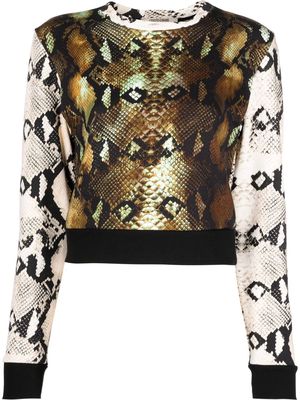 Roberto Cavalli snakeskin-print sweatshirt - Neutrals