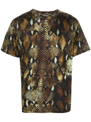 Roberto Cavalli snakeskin-print T-shirt - Neutrals