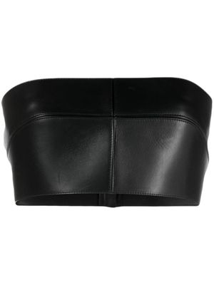 Roberto Cavalli strapless leather bandeau top - Black