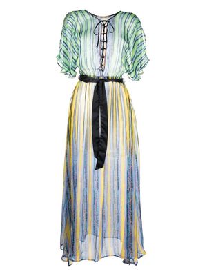 Roberto Cavalli stripe-pattern beach dress - Green