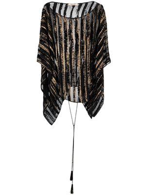 Roberto Cavalli striped semi-sheer blouse - Black