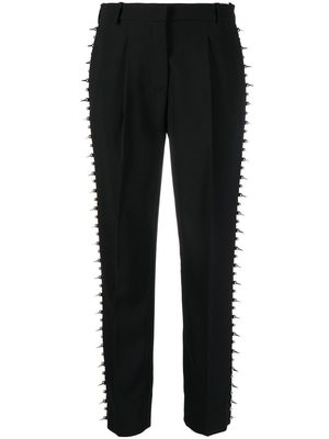 Roberto Cavalli stud-detailed cropped trousers - Black