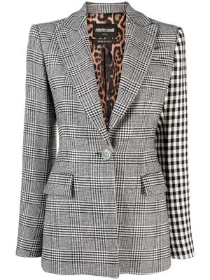 Roberto Cavalli tailored contrasting-panel blazer - Black