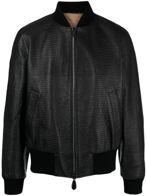 Roberto Cavalli textured bomber jacket - Black
