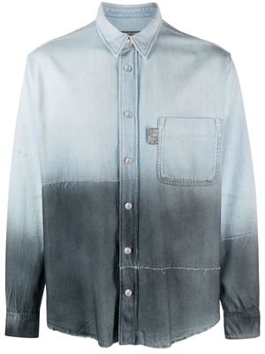 Roberto Cavalli tie-dye denim shirt - Blue