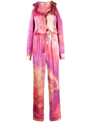 Roberto Cavalli tie-dye drawstring jumpsuit - Pink